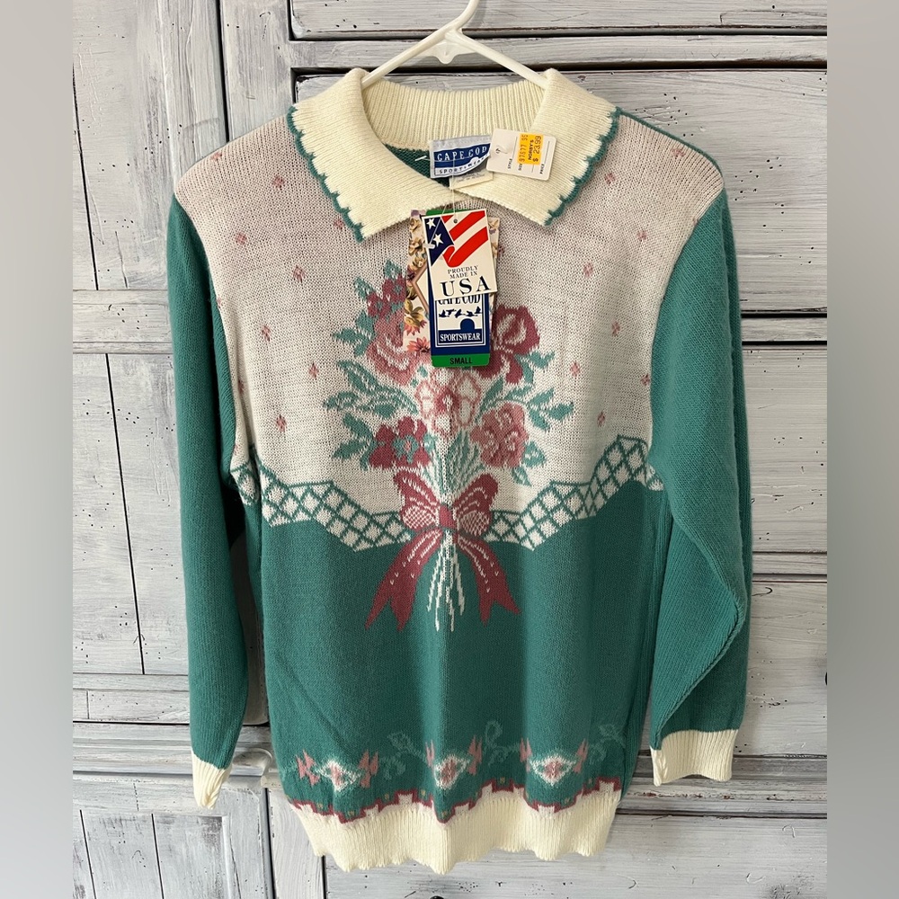 Cottegecore Floral Knit Sweater